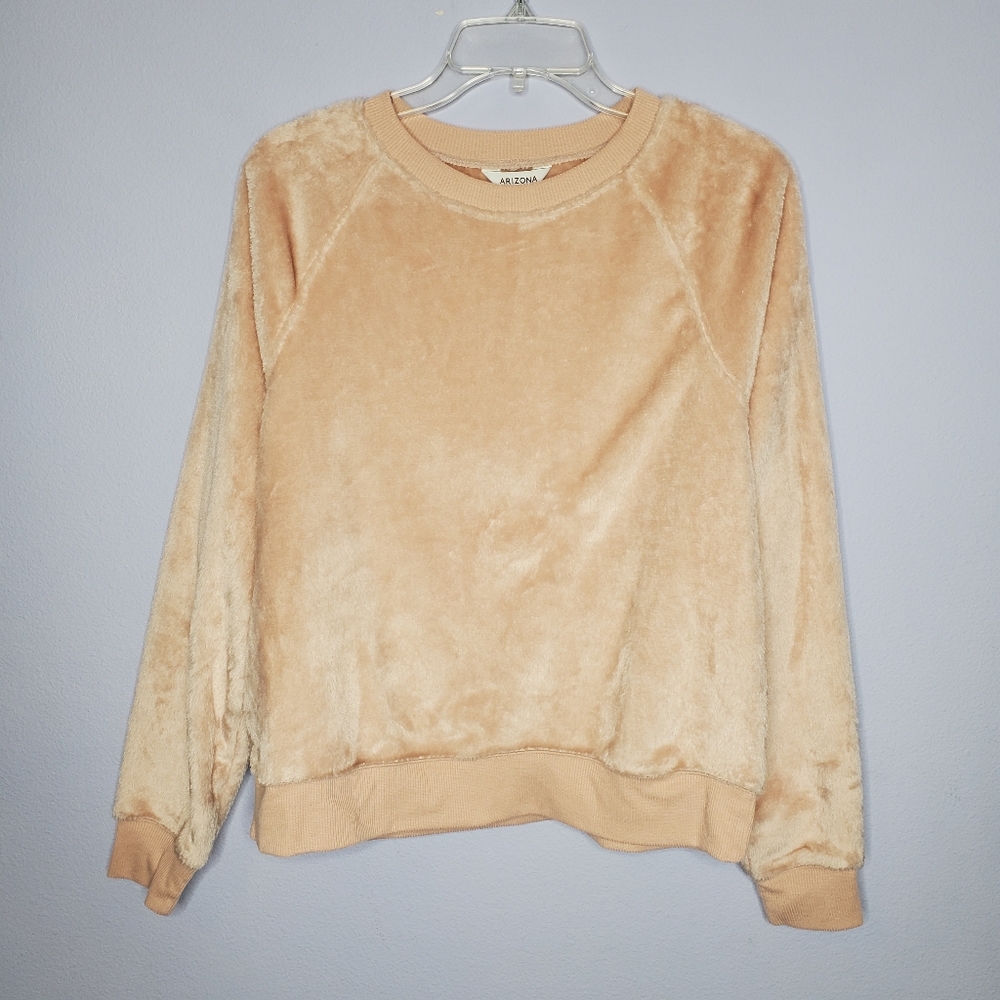 Arizona Blush Pink Fuzzy Crewneck Sweatshirt - Picture 2 of 7